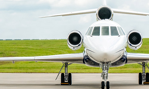 Small airplane on runway